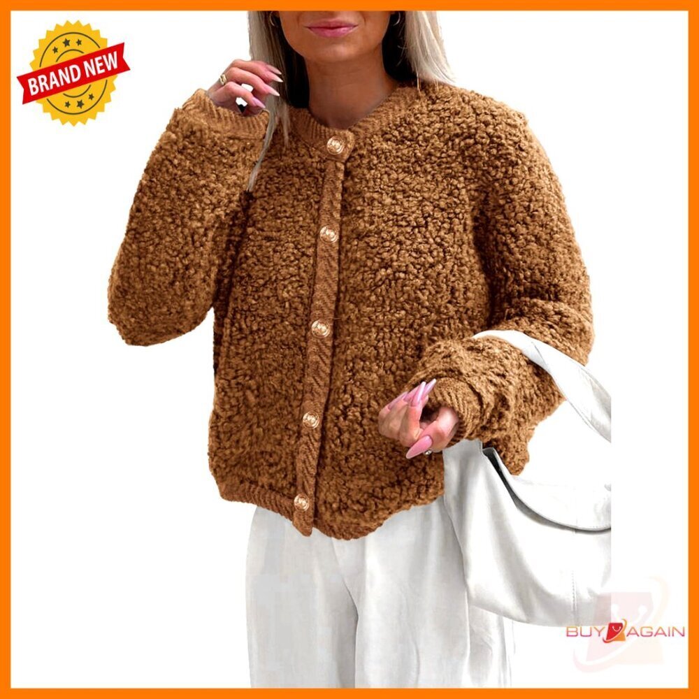 Faux Fur Cropped Jacket Fuzzy Fleece Shearling Winter Outerwear Chic Trendy